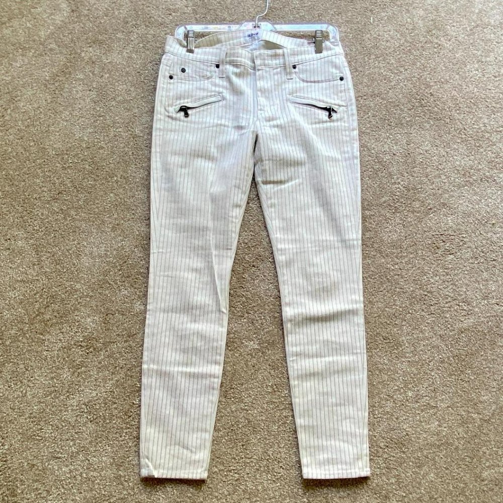 Hudson Skinny Cropped Gold Stripes Pants Size 27